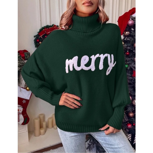 Christmas Green Turtleneck Sweater - Picture 5 of 7